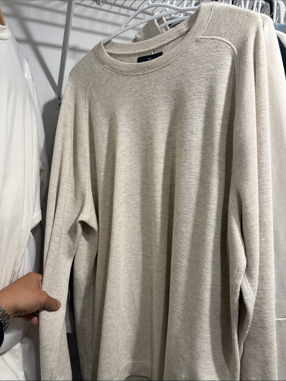 Banana Republic Men's Crewneck Sweater in Light Beige